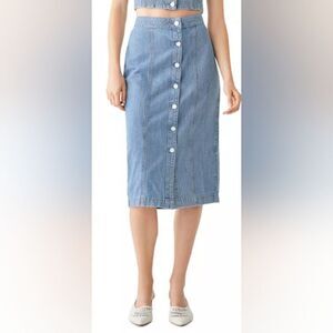 DL1961 Denim Preppy Academia Neutral Minimalist Capsule Classic Skirt L